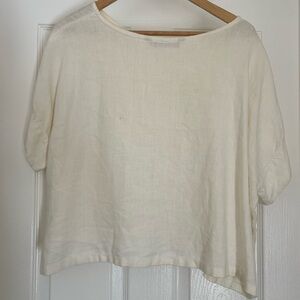 Elizabeth Suzann Georgia shirt in Ivory Linen, OS